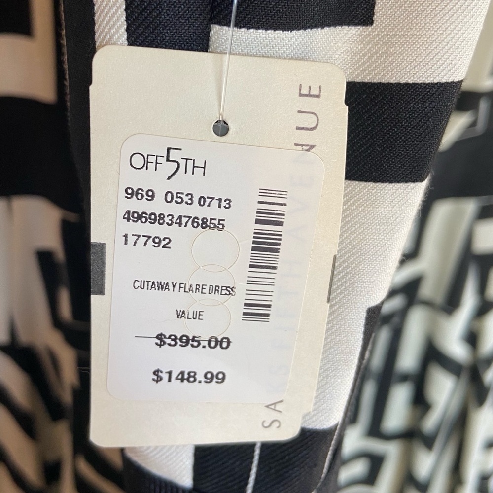 MILLY - NWT Geometric Silk & Linen Dress - 10 - Picture 6 of 6